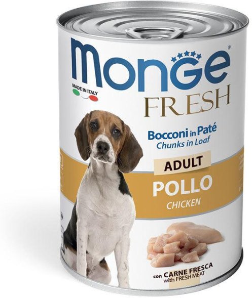 Monge Dog Fresh Chunks in Loaf - Консервы для собак, мясной рулет с курицей 400гр
