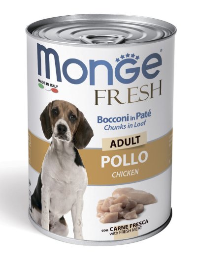 Monge Dog Fresh Chunks in Loaf - Консервы для собак, мясной рулет с курицей 400гр