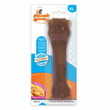 Nylabone - Игрушка для собак, Косточка для щенков с режущимися зубами, Аромат Курицы, XL