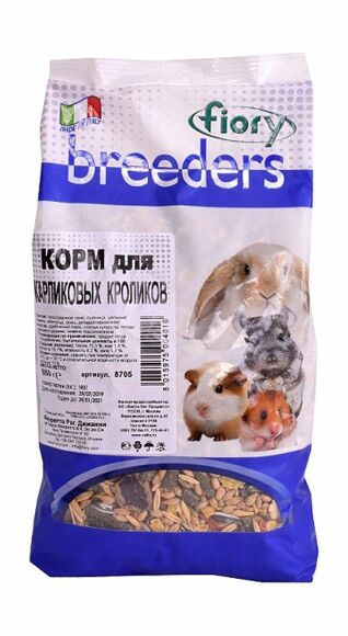 42440.580 Fiory - Korm dlya krolikov "Fiory - Breeders", 850 g kypit v zoomagazine «PetXP» Fiory - Корм для кроликов "Fiory - Breeders", 850 г