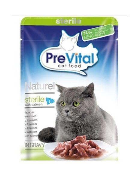 ​PreVital Naturel Salmon - Паучи для стерилизованных кошек в соусе с лососем 85гр*28шт