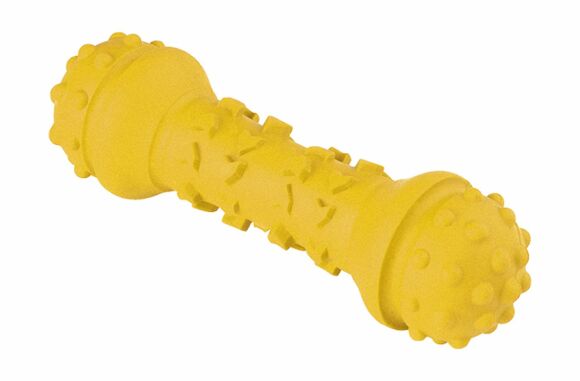 Mr.Kranch - Игрушка для собак Гантель дентальная 18 см, Желтая, с ароматом сливок