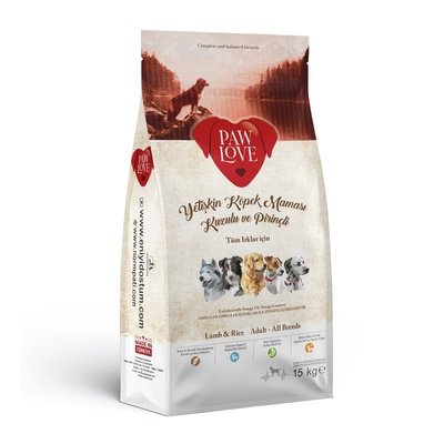 Paw Love - Сухой корм для взрослых собак всех пород с ягненком и рисом 15 кг