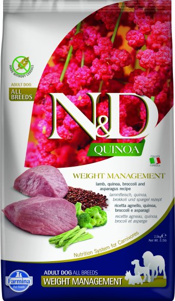 Farmina ND Quinoa - Сухой корм для собак, Контроль веса, с Ягненком и Киноа