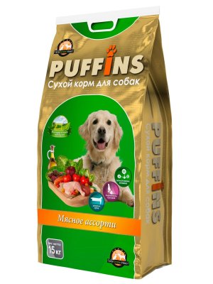 Puffins - Мясное ассорти - сухой корм для собак Puffins - Мясное ассорти - сухой корм для собак