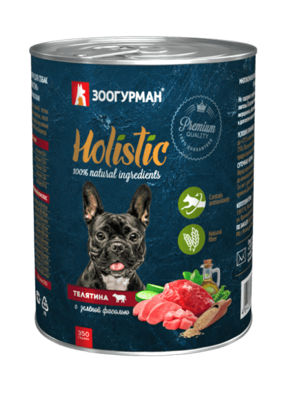 Зоогурман Holistic - Консервы для собак, телятина с зеленой фасолью