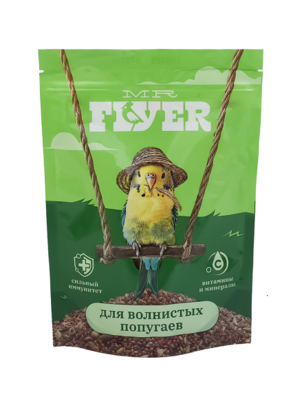 MR.Flyer - Полнорационный сбалансированный корм для волнистых попугаев, 500гр