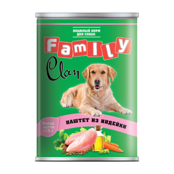 Clan Family - Консервы для собак паштет из индейки №44 415г