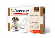 Inspector Quadro - Капли на холку для собак 40-60 кг, от клещей, насекомых, глистов, 6 мл
