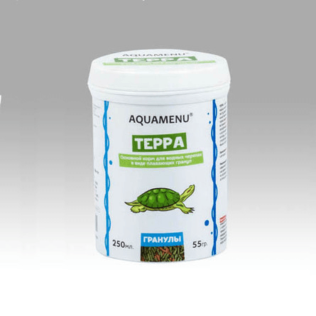 36495.580 Aquamenu Terra - Korm dlya vodnih cherepah, granyli, 55 gr kypit v zoomagazine «PetXP» Aquamenu Терра - Корм для водных черепах, гранулы, 55 гр