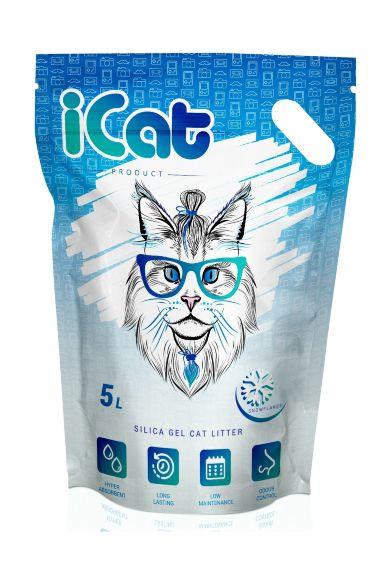iCat Snowflakes - Силикагелевый наполнитель с гранулами 5л