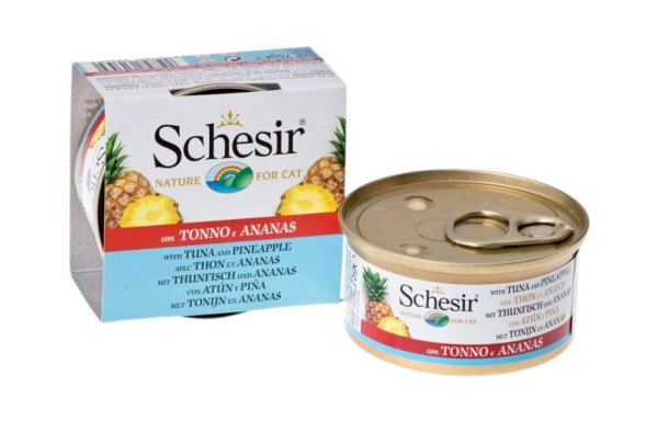 Schesir - Консервы для кошек с тунцом, ананасом и рисом 75гр
