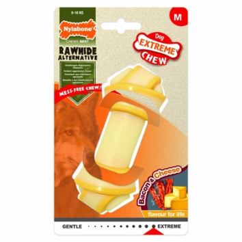 Nylabone - Игрушка для собак, Косточка с узлами экстра-жесткая, Аромат Бекона и Сыра
