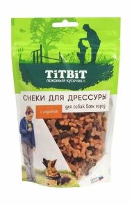 TiTBiT - Снеки для дрессуры собак всех пород с индейкой 100гр