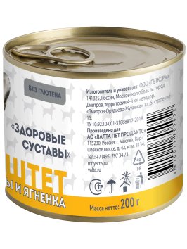Мнямс - Паштет из говядины и ягненка для собак всех пород «ЗДОРОВЫЕ СУСТАВЫ» 200 г