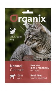 Organix - Лакомство для кошек "Нежное филе говядины, приготовленное на пару 25гр