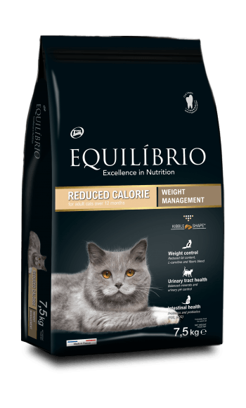 Equilibrio Reduced Calorie - Сухой корм для взрослых кошек, контроль веса, с птицей 7,5кг