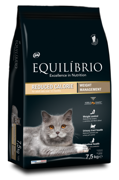 Equilibrio Reduced Calorie - Сухой корм для взрослых кошек, контроль веса, с птицей 7,5кг