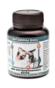 Вака - Витамины для кастрированных котов, 80 таб.