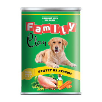 Clan Family - Консервы для собак паштет из курицы  №45 415г