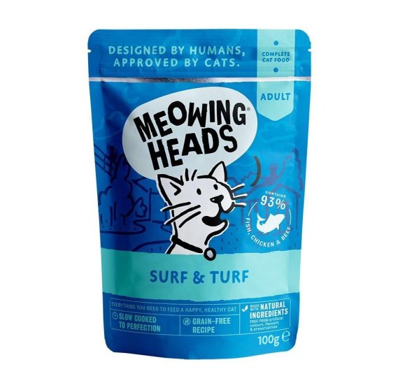Meowing Heads - Паучи для кошек с сардинами, тунцом, курицей и говядиной &amp;quot;Все лучшее сразу&amp;quot; 100 гр