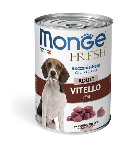 Monge Dog Fresh Chunks in Loaf - Консервы для собак, мясной рулет из телятины 400г