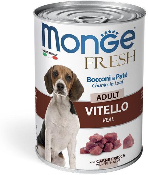 Monge Dog Fresh Chunks in Loaf - Консервы для собак, мясной рулет из телятины 400г