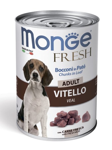 Monge Dog Fresh Chunks in Loaf - Консервы для собак, мясной рулет из телятины 400г
