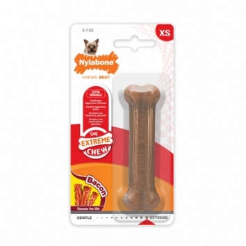 Nylabone - Игрушка для собак, Косточка экстра-жесткая, Аромат Бекона