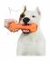 Mr.Kranch - Игрушка для собак, Гантель дентальная с пищалкой 22 см, Оранжевая, с ароматом бекона