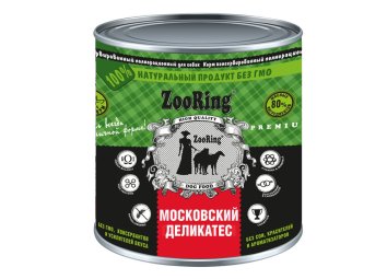 ZooRing - Корм консервированный для собак, Московский деликатес, паштет с кроликом, 850 г