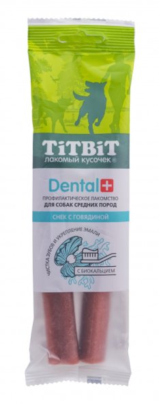 TitBit - Дентал+ - Снек с говядиной для собак средних пород 85гр