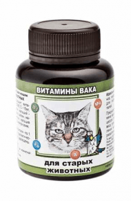Вака - Витамины для пожилых кошек, 80 таб.