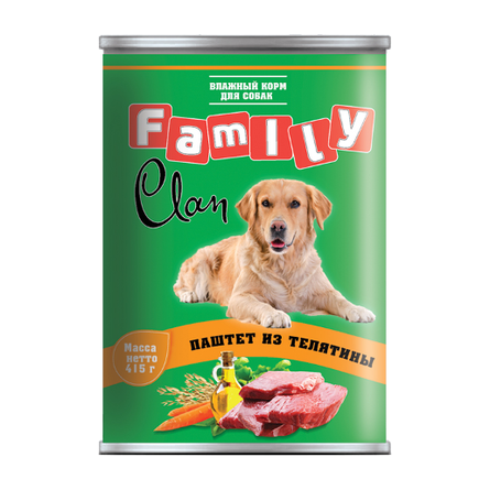 Clan Family - Консервы для собак паштет из телятины №46 415г