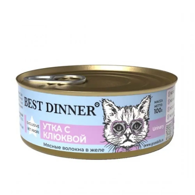 Best Dinner Urinary - Консервы для кошек, Утка с Клюквой, 100 гр