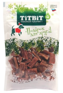 TitBit - Новогодняя коллекция - Лакомство для собак, Колбаски Телячьи, 80 гр