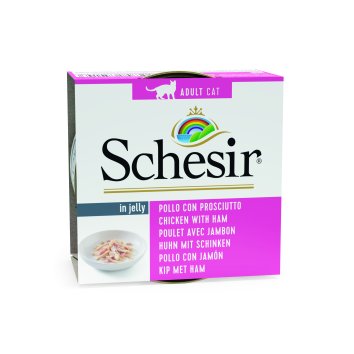 Schesir - Консервы для кошек с филе цыпленка и ветчиной 85гр