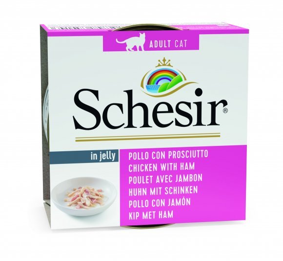 Schesir - Консервы для кошек с филе цыпленка и ветчиной 85гр