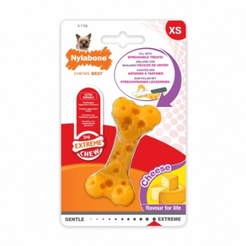Nylabone - Игрушка для собак, Косточка экстра-жесткая, Аромат Сыра