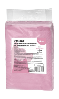 Petsona - Гелевые пеленки для животных Extra с ароматом розы, розовые, 60х60