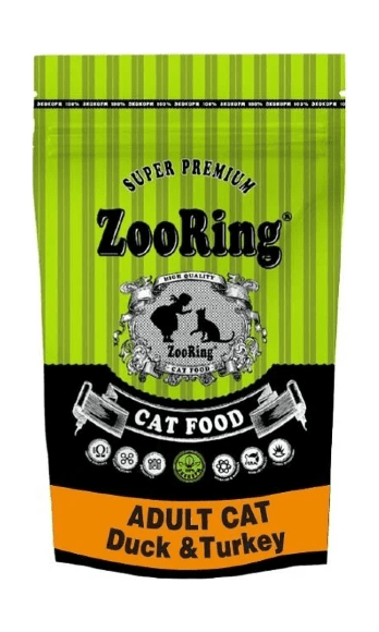 ZooRing Adult Cat Duck&Turkey - Сухой корм для взрослых кошек, Утка и индейка