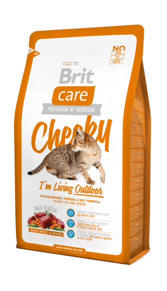 Brit Care Cat Cheeky Outdoor - Сухой корм для активных кошек уличного содержания, c олениной