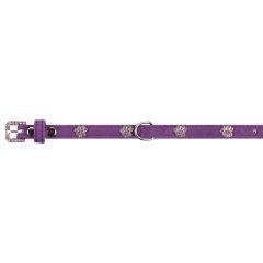 Dezzie - Ошейник фиолетовый, бархатный со стразами для собак, S, 1*23-28см
