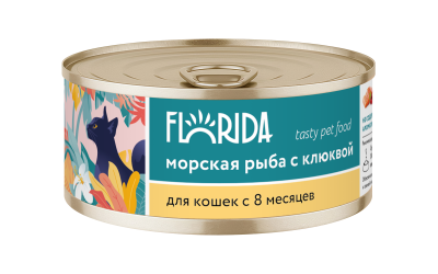 Florida - Консервы для кошек, с Морской рыбой и Клюквой, 100гр