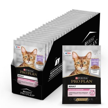 Pro Plan NutriSavour - Кусочки в соусе для привередливых кошек с индейкой 85 гр ( Delicate)