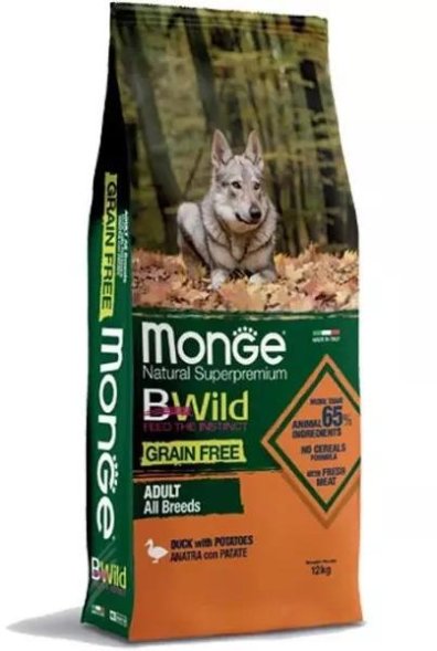Monge BWild Grain Free - Беззерновой корм для собак всех пород утка с картофелем