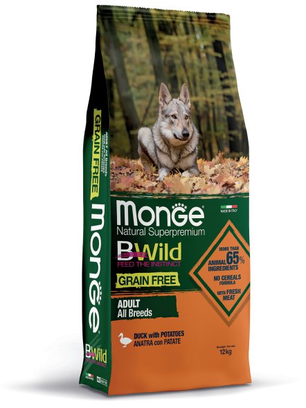 Monge BWild Grain Free - Беззерновой корм для собак всех пород утка с картофелем