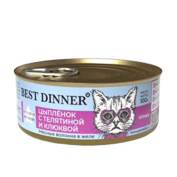 Best Dinner Urinary - Консервы для кошек, Цыпленок с Телятиной и Клюквой, 100 гр