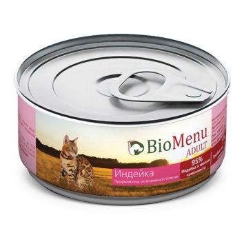 BioMenu - Паштет для кошек с Индейкой 100 гр
