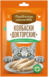 Деревенские Лакомства - Докторские колбаски для кошек из нежной курицы